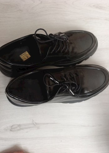 Siyah Platform Topuklu Kadın Oxford Ayakkabı - Görsel 4