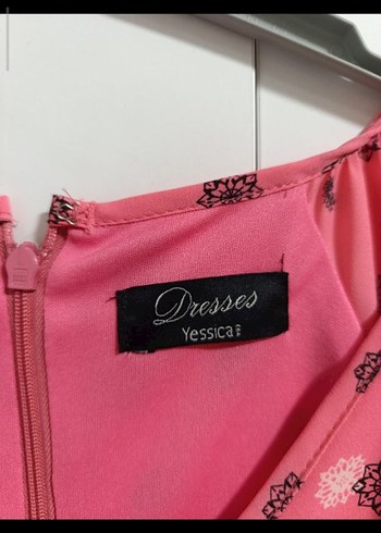 Pembe V Yaka Salaş Elbise m L beden - Görsel 2