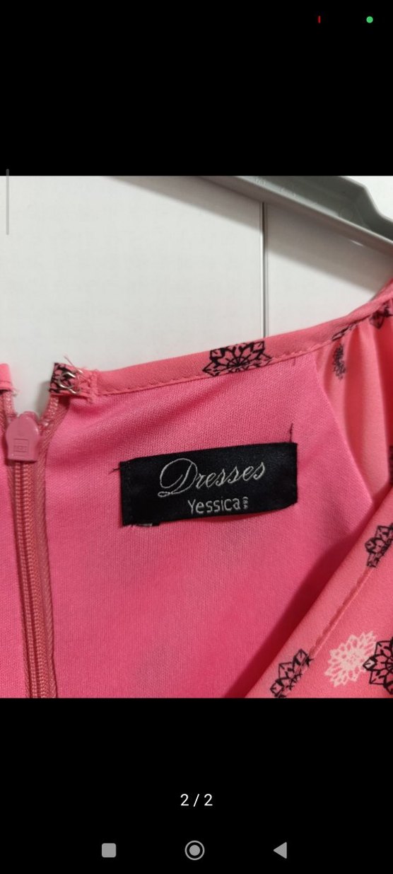 Pembe V Yaka Salaş Elbise m L beden - Görsel 2