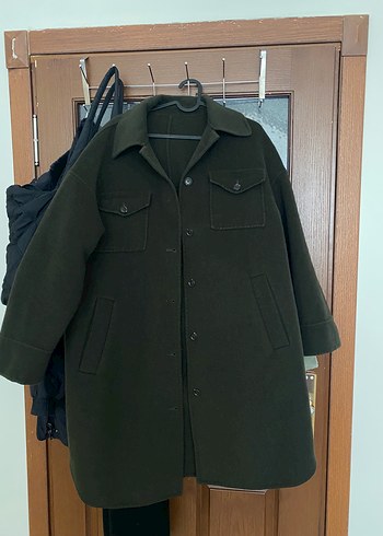 s/m Beden Erkek Khaki Midi Düğmeli Streetwear Kaban