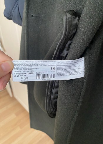 s/m Beden haki Renk Erkek Khaki Midi Düğmeli Streetwear Kaban