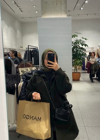 Mango Erkek Khaki Midi Düğmeli Streetwear Kaban
