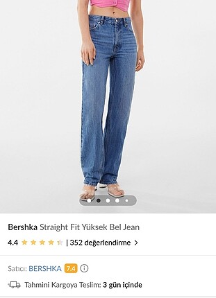 Bershka straight fit yuksek bel jean