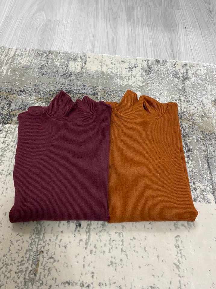 Kadın Uzun Kollu Boğazlı Triko Kazak - Görsel 2