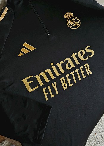 Siyah Altın Renkli Real Madrid Formalı Sweatshirt - Görsel 2