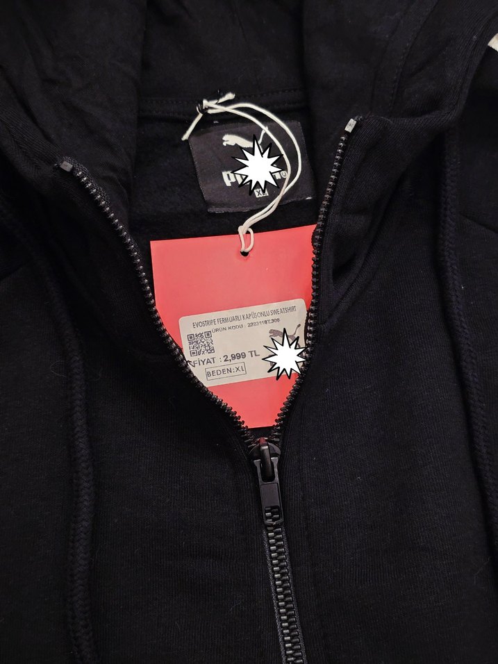 Erkek Siyah Spor Sweatshirt - Görsel 5