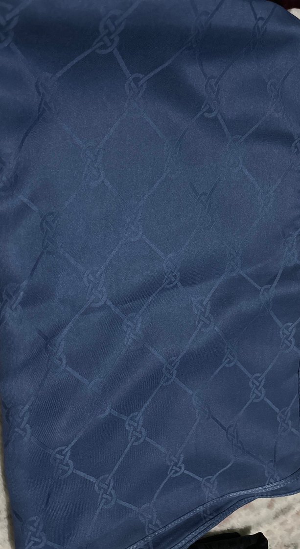 Zincir Detaylı jakar Lacivert Kadın Şal - Görsel 3