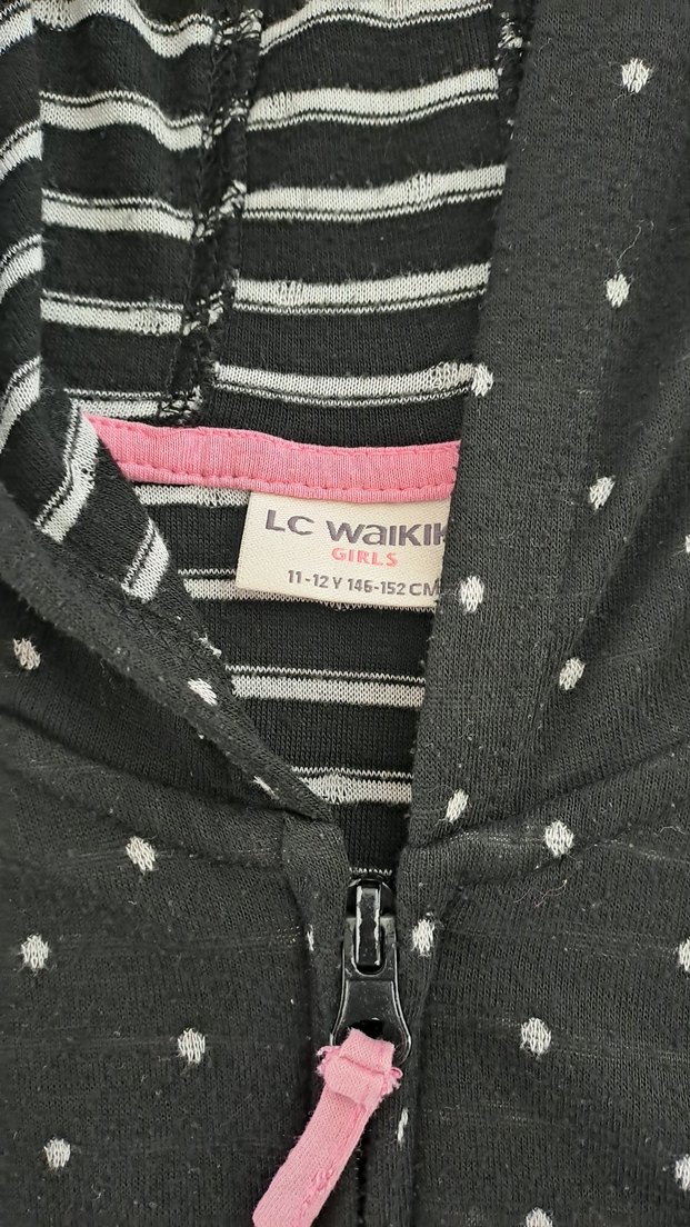 Kız Çocuk Kapüşonlu Fermuarlı Yelek - Görsel 2