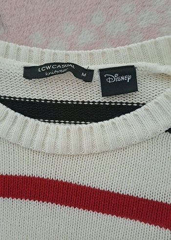 Uzun Kollu Nakışlı Çizgili Triko Kazak - Görsel 3