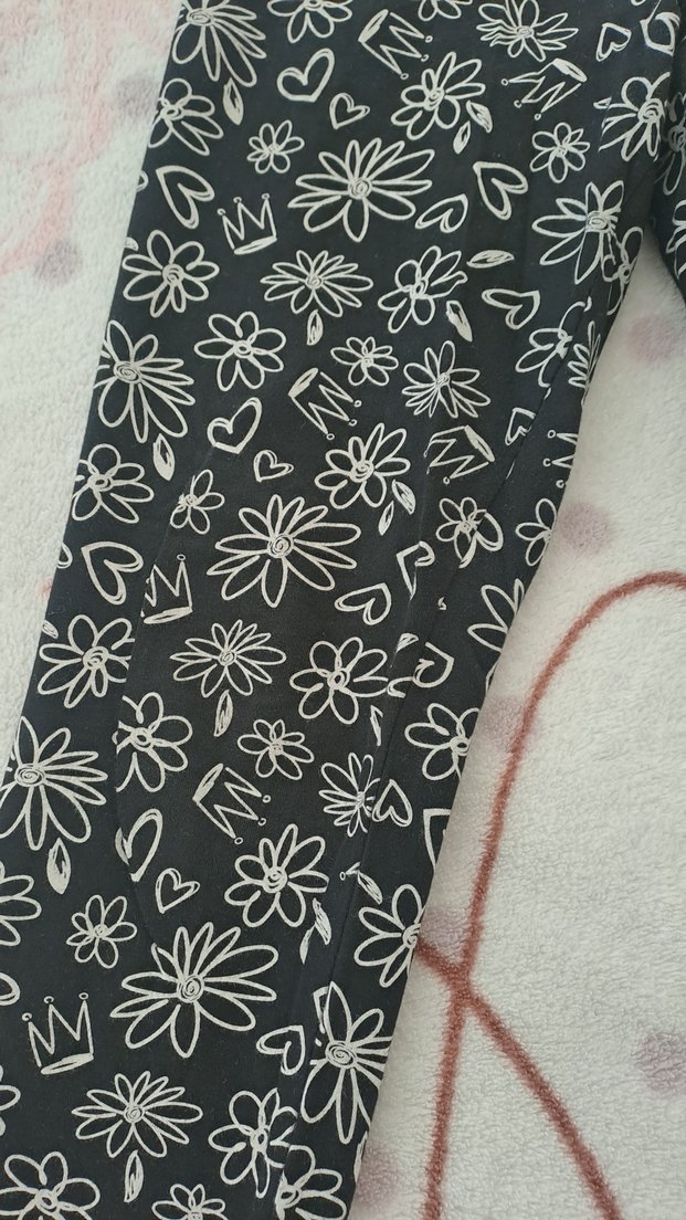 Kız Çocuk Siyah Desenli Tayt - Görsel 2