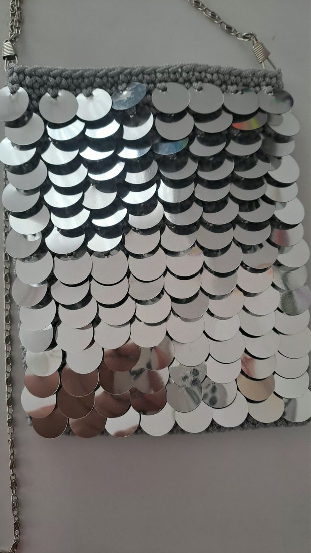 Gri Zincir Detaylı Bohem Kadın Çanta - Görsel 2