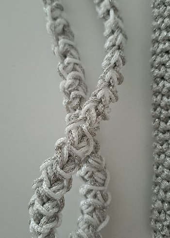 Örgü Gri Kadın Çapraz Çanta - Görsel 4