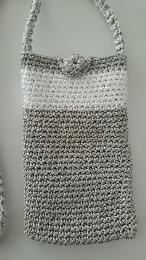 Örgü Gri Kadın Çapraz Çanta - Görsel 2