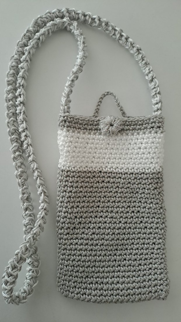 Örgü Gri Kadın Çapraz Çanta - Görsel 3