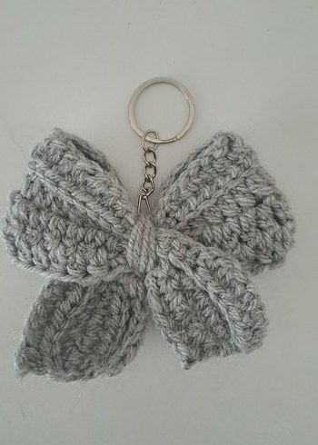 Pembe Örgü Fiyonk Anahtarlık - Görsel 3