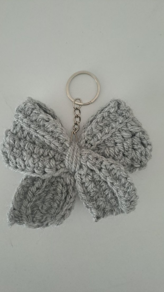 Pembe Örgü Fiyonk Anahtarlık - Görsel 3