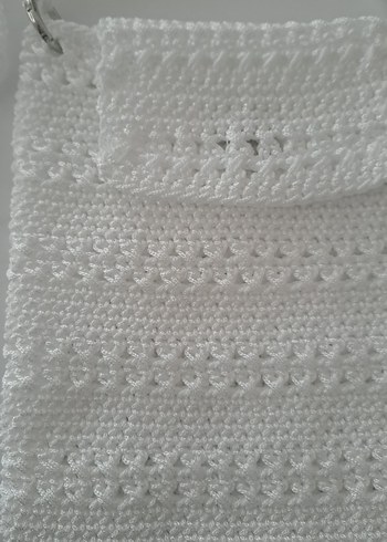 Beyaz Dantel Örgü Kadın Çapraz Çanta - Görsel 2