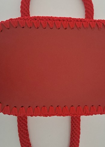 Kırmızı Örgü Kadın Çanta - Görsel 3