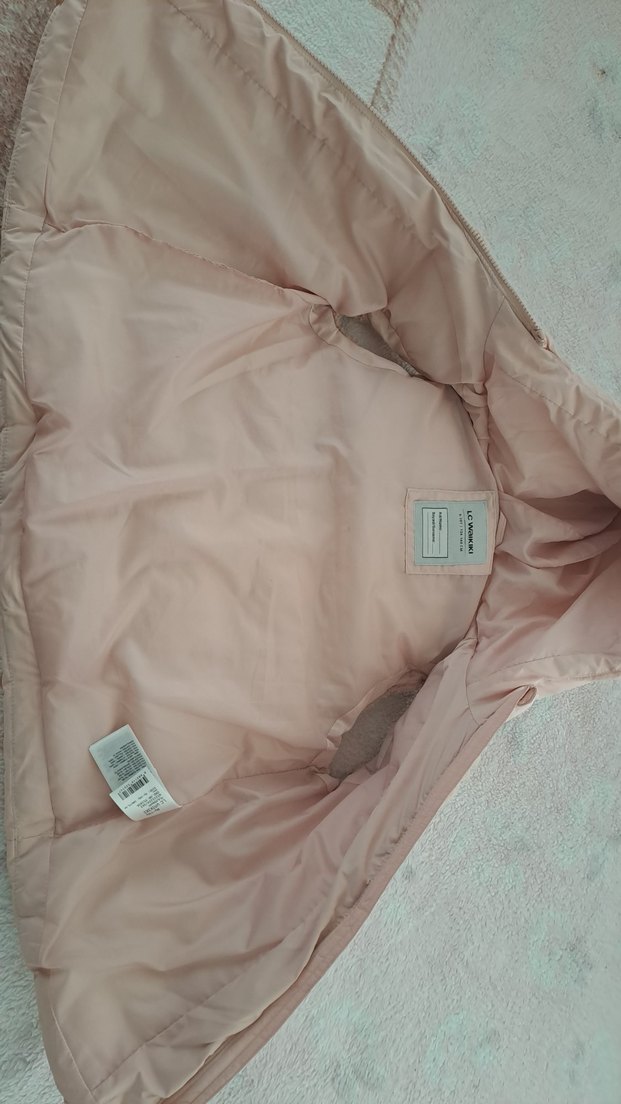 Kız Çocuk Pembe Peluş Detaylı Yelek - Görsel 3