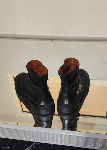 Siyah Deri Tokalı Biker Platform Botlar - Görsel 3