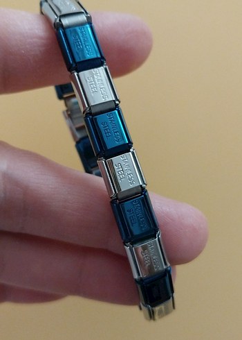 Mavi ve Gri Kadın Elastik Bileklik - Görsel 6