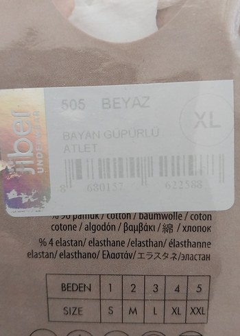 Beyaz Daria  Kadın Atlet 5 adet - Görsel 9