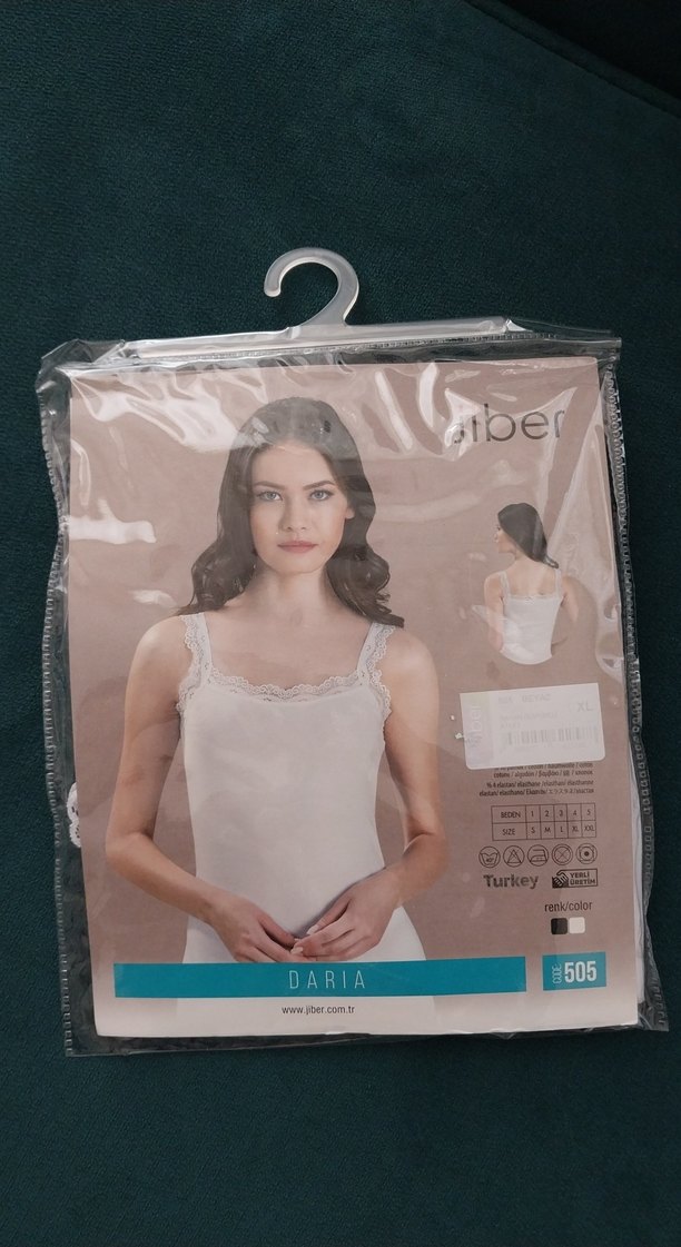 Beyaz Daria  Kadın Atlet 5 adet - Görsel 2