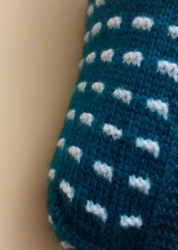 Kadın örgü patik Yeşil  beyaz renkte - Görsel 8