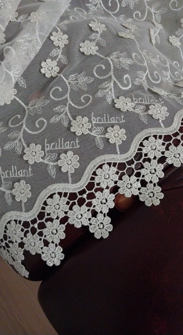 İşlemeli krem Perde - Görsel 3