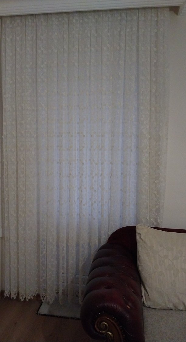 İşlemeli krem Perde - Görsel 2