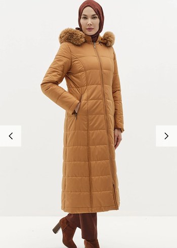 Kürklü  Kadın Uzun Kışlık Mont yeni 2 ve 3 kere giyildi - Görsel 2