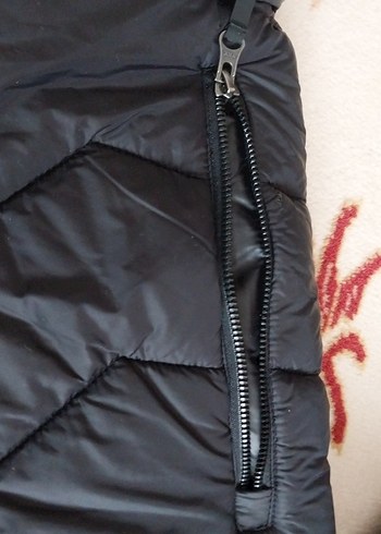 Siyah Uzun Kadın Kışlık Mont - Görsel 8