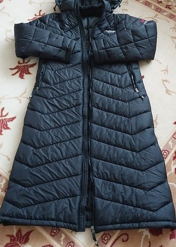 Siyah Uzun Kadın Kışlık Mont - Görsel 2