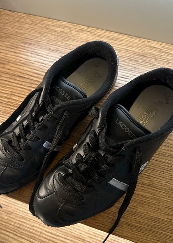 Lacoste Orijinal Lacoste Deri Siyah Bağcıklı Kadın Spor Ayakkabı