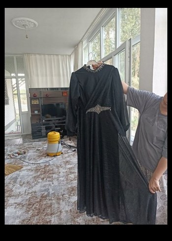 Uzun Siyah Gotik Kadın Abiye Elbise