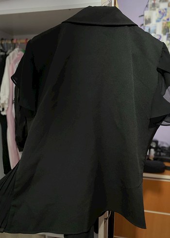 Bershka Siyah Düğmeli Midi Kadın Blazer