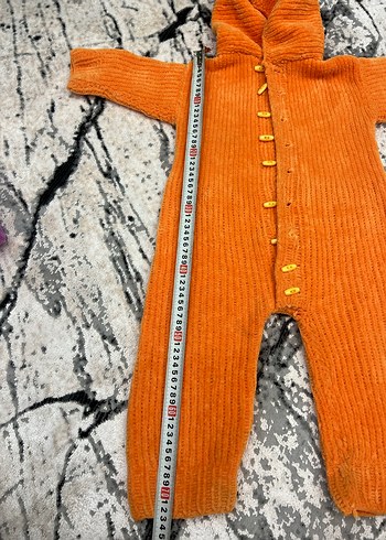 Turuncu Örgü Bebek Tulum - Görsel 3