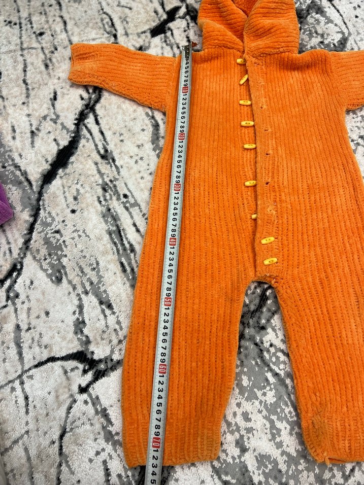 Turuncu Örgü Bebek Tulum - Görsel 3