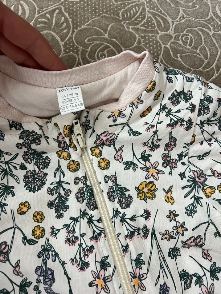 Çiçek Desenli Fermuarlı Uyku Tulumu(2.5 tog) 24-36 ay - Görsel 3