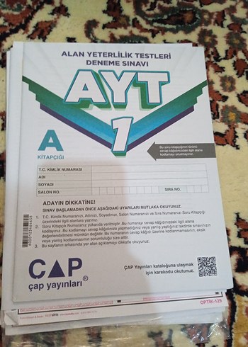 AYT 1 Alan Yeterlilik Testleri Deneme Sınavı