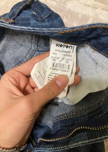 32 Beden mavi Renk Yüksek Bel Kareli Bol Paça Kot Pantolon
