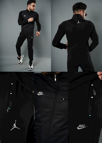 Nike Erkek Siyah Yüksek Yakalı Spor eşofman lüx