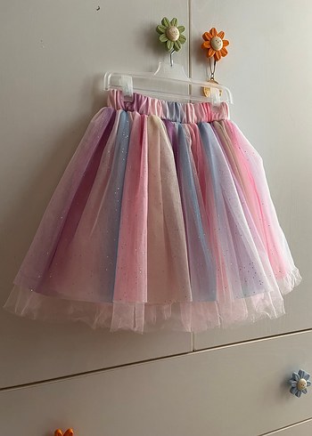 Diğer Kız Çocuk Pileli Pastel Renkli Etek