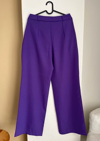 Mor Pilili Kadın Kumaş Pantolon - Görsel 7