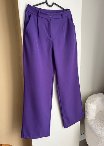 Mor Pilili Kadın Kumaş Pantolon - Görsel 2