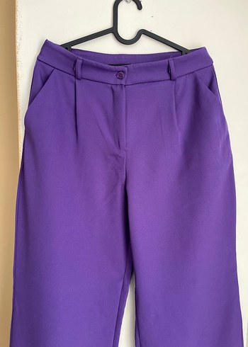 Mor Pilili Kadın Kumaş Pantolon - Görsel 3
