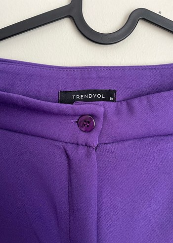 Mor Pilili Kadın Kumaş Pantolon - Görsel 4