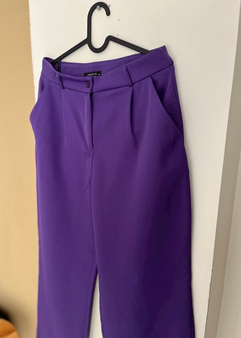 Mor Pilili Kadın Kumaş Pantolon - Görsel 5