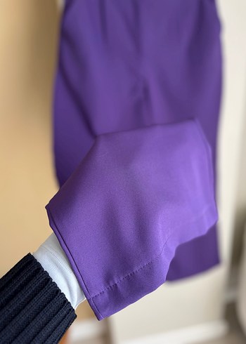 Mor Pilili Kadın Kumaş Pantolon - Görsel 6