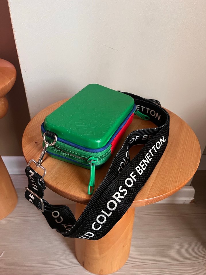 Renkli Baskılı Yeşil Kadın Çapraz Çanta - Görsel 3